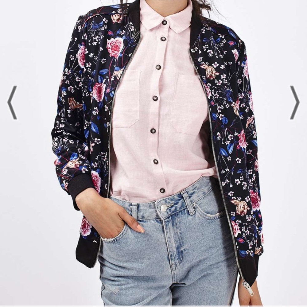 Topshop floral bomber jacket size 4